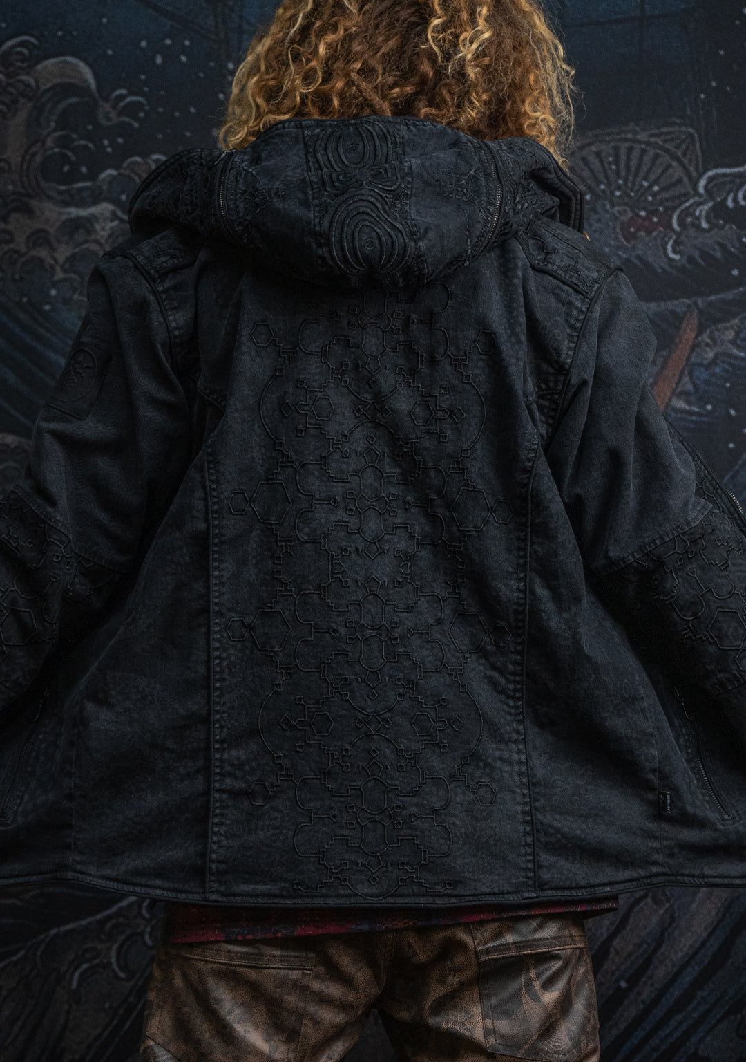 Jacket Men / Denim Stretchy Laser Print Digital Embroidery Stonewashed - DRAGONS IKARO